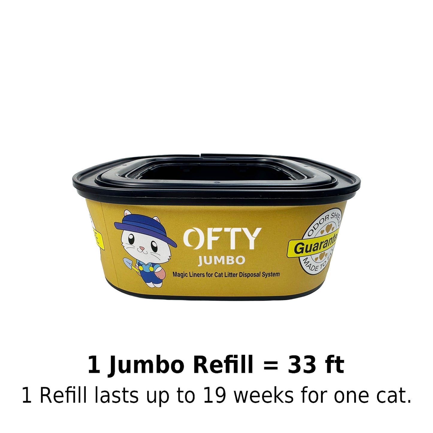 OFTY Jumbo Refill Bags for Litter Genie,Pet Genie | High-Efficiency Cat Litter Odor Control | 4-Pack