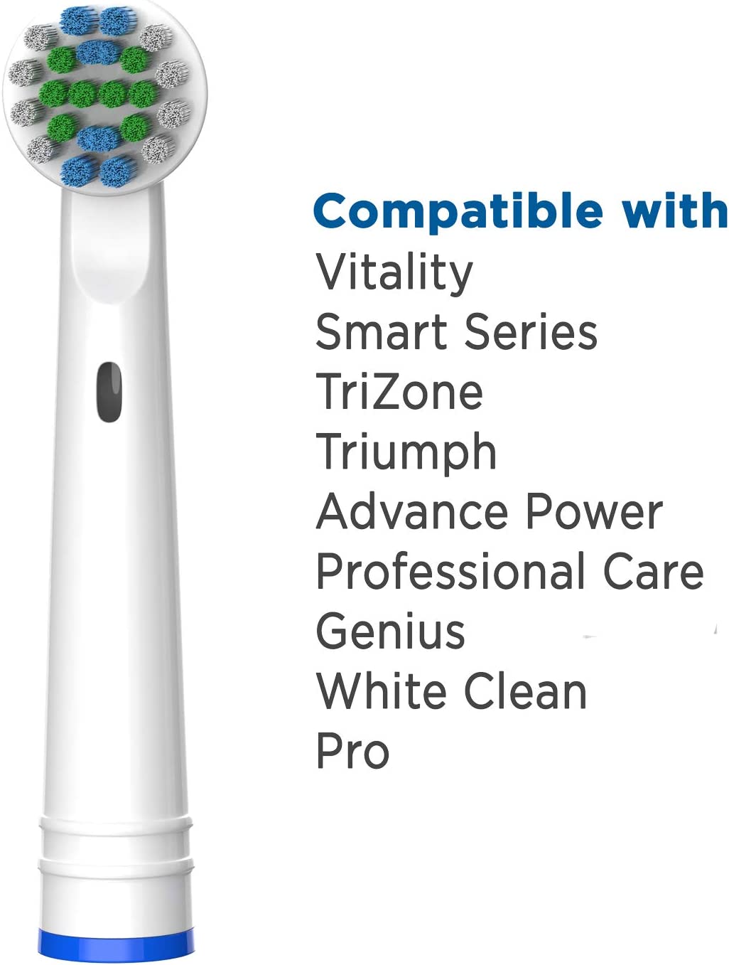 Replacement Heads Compatible with Oral B Braun Electric Toothbrush - DuPont Soft Bristles Tooth Brush for Gentle Gum Care, Pack of 16