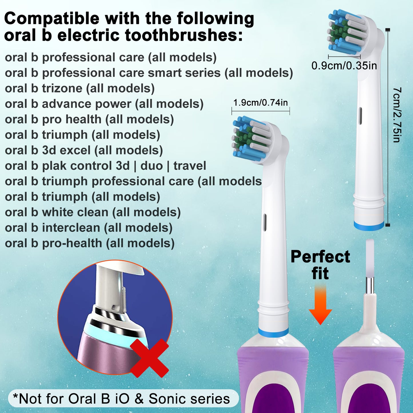 Replacement Heads Compatible with Oral B Braun Electric Toothbrush - DuPont Soft Bristles Tooth Brush for Gentle Gum Care, Pack of 16