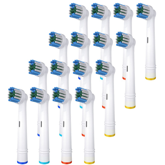 Replacement Heads Compatible with Oral B Braun Electric Toothbrush - DuPont Soft Bristles Tooth Brush for Gentle Gum Care, Pack of 16