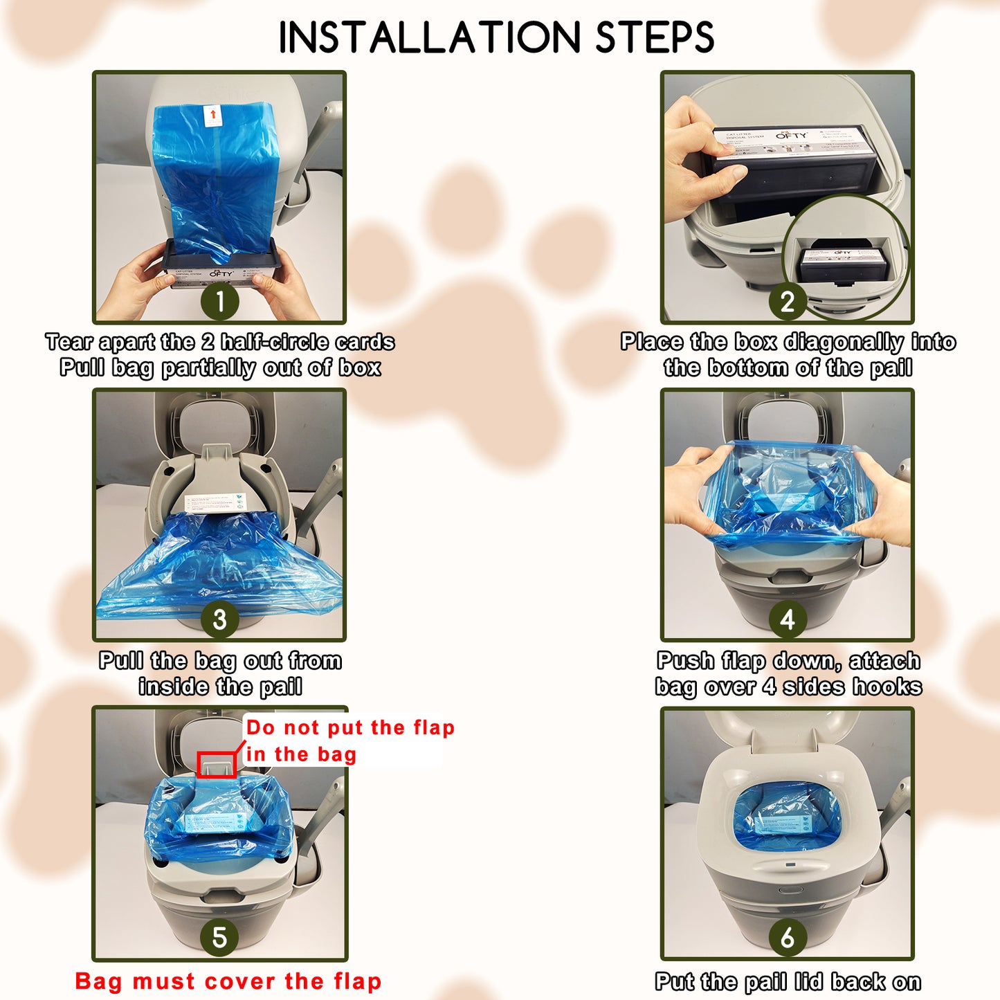 The Best Alternative Litter Genie Easy Roll 48 Count: 7-Layer OdorLock Technology, Leakproof Heavy Duty Cat Litter Bags – OFTY