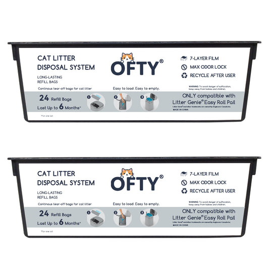 The Best Alternative Litter Genie Easy Roll 48 Count: 7-Layer OdorLock Technology, Leakproof Heavy Duty Cat Litter Bags – OFTY